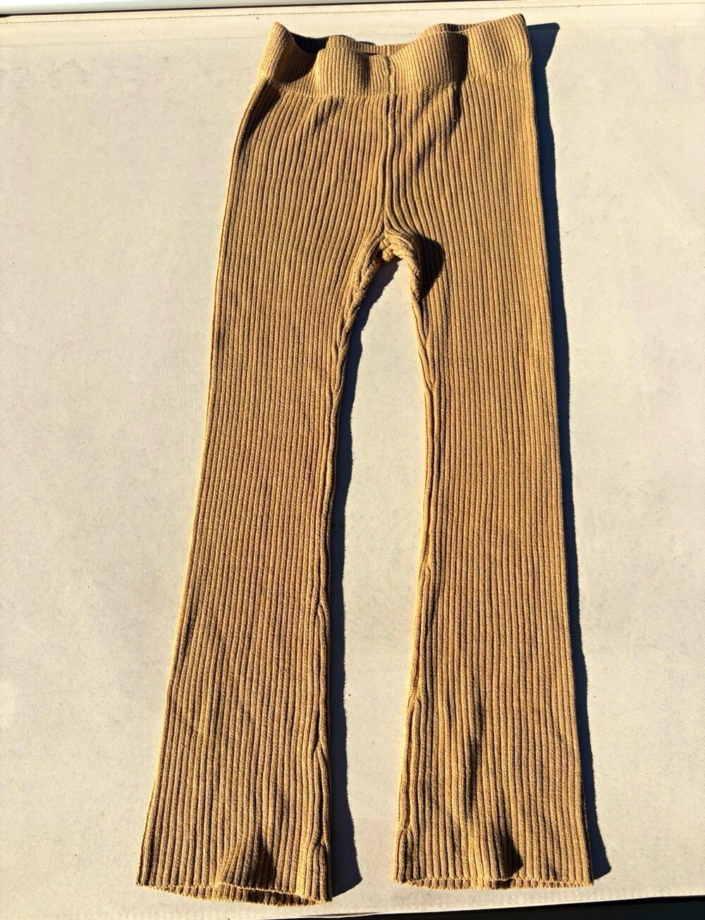 Wild Fable Women’s Beige Ribbed Knit Leggings Pants Size Large